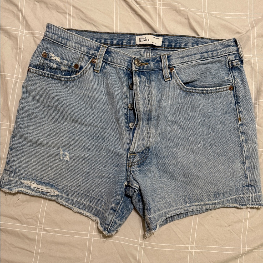 Zara Light Blue Jean Shorts for Men